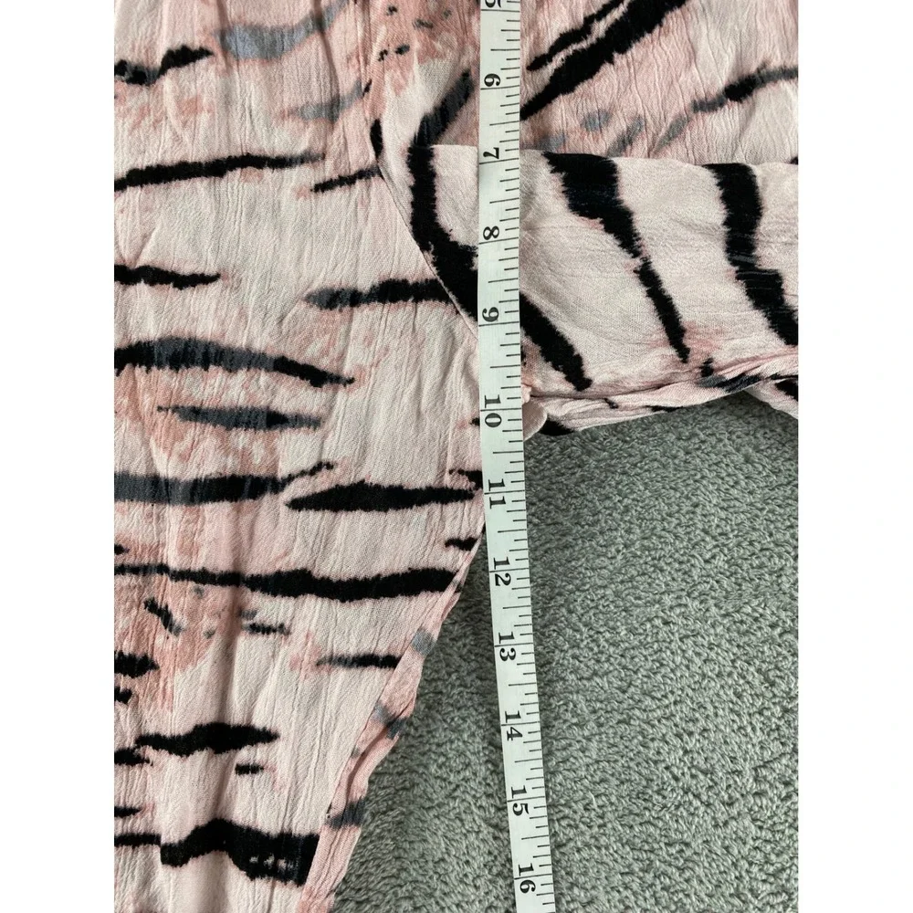 MGT Industries Pink Tiger Stripe Wide Leg Lounge Pants Womens Medium RHN345